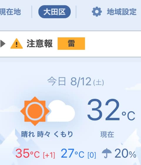 外気温32度